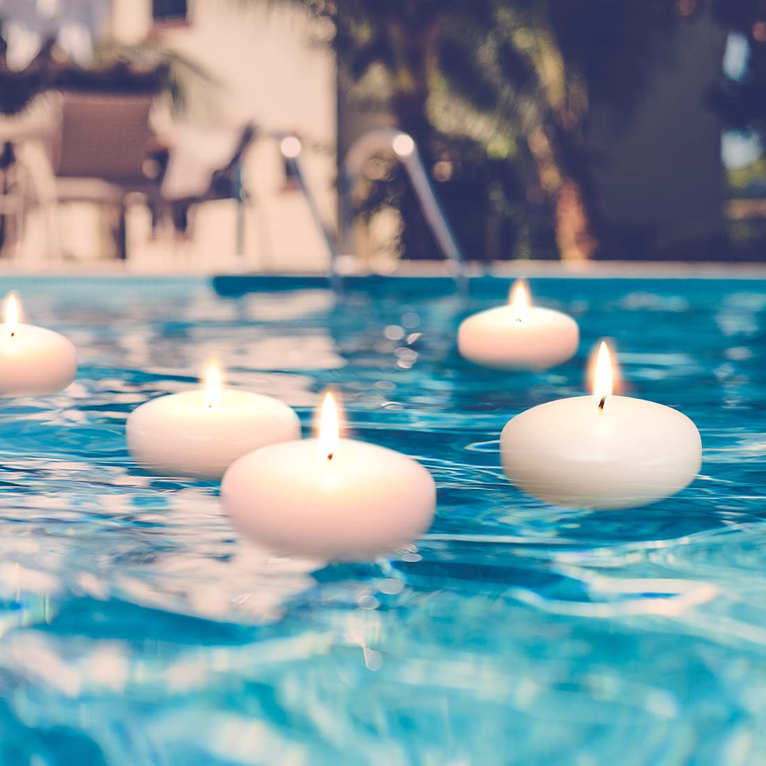 Flamecan 36 Pack Floating Candles, 3” White Unscented Dripless Wax Burning Candles, for Cylinder Vases, Weddings, Party and Holiday 🍁 All In One Marketplace Canada