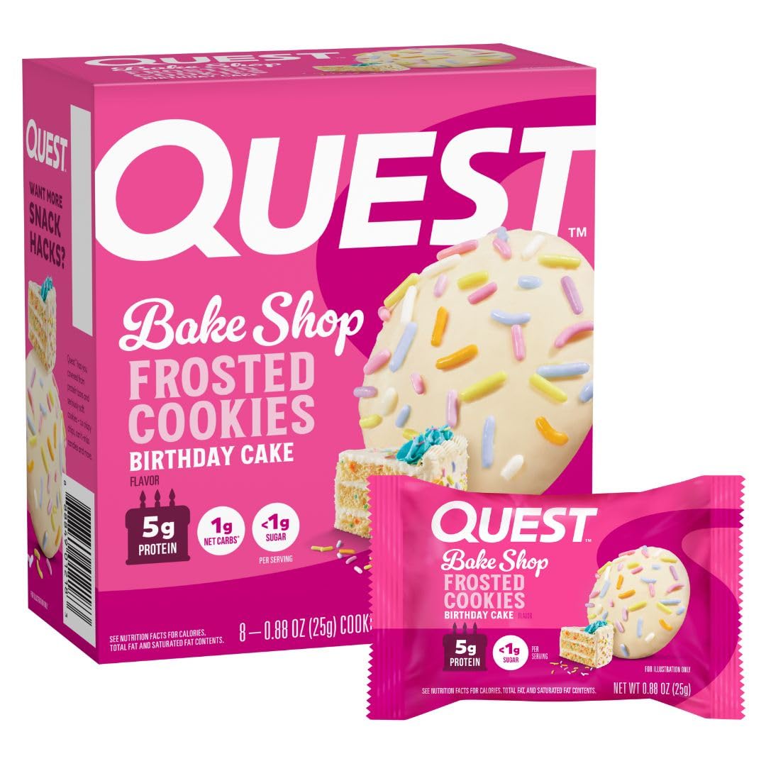 Quest Frosted Cookie Birthday Cake Protein Treats - Box of 8