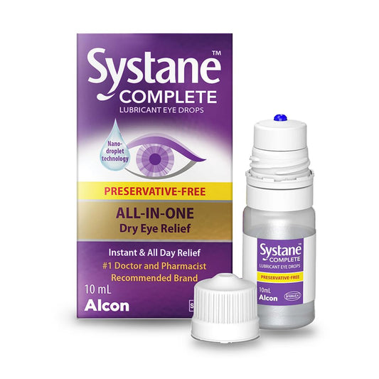Systane Complete Preservative-Free, All-In-One Eye Drops For All Types Of Dry, Multi-Symptom Dry Eye Relief from Extended Screen Time – 10mL