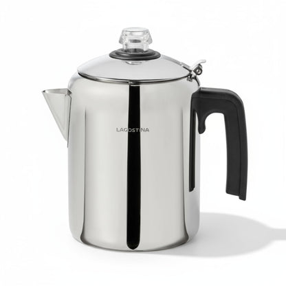 Lagostina Stainless Steel Coffee Percolator, 8-Cup Stovetop Coffee Maker