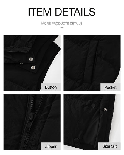 BTFBM Long Puffer Vest Women Quilted Hooded Sleeveless Fall Jackets 🍁 All In One Marketplace Canada