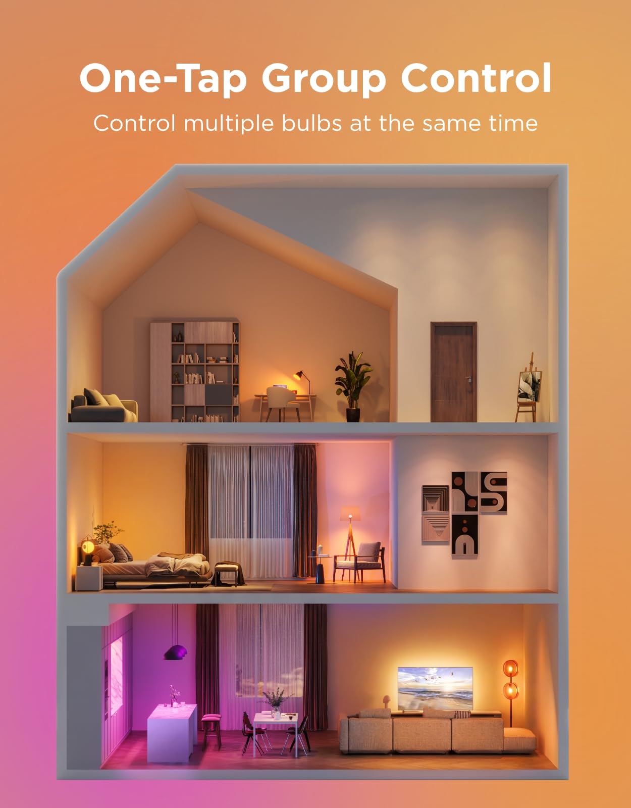 Govee Smart Light Bulbs, WiFi & Bluetooth Color Changing Light Bulbs, Music Sync, 16 Million DIY Colors RGBWW Color Lights Bulb, Work with Alexa, Google Assistant & Govee Home App, 2 Pack - Available at All In One Marketplace Canada