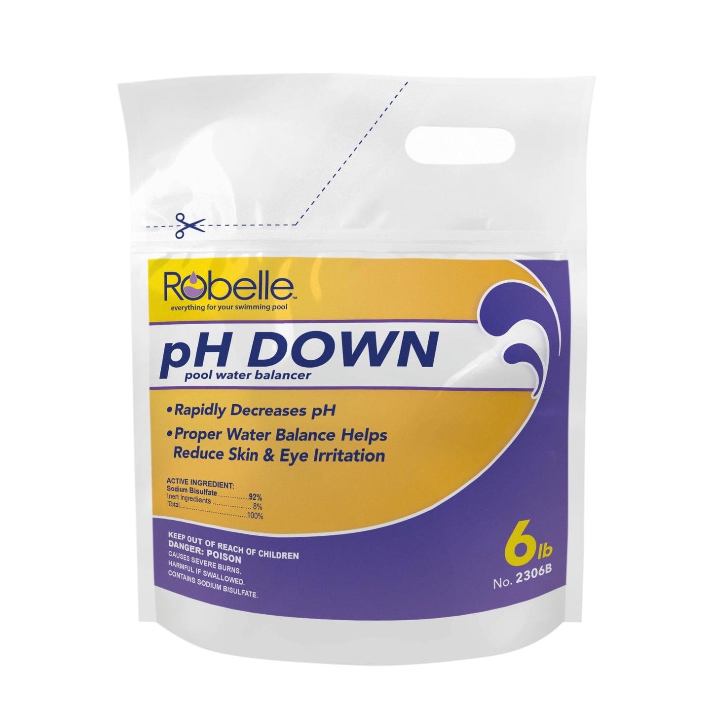 Robelle 6-Pounds Premium pH Down for Pools, Concentrated Sodium Bisulfate, Made in USA Robelle