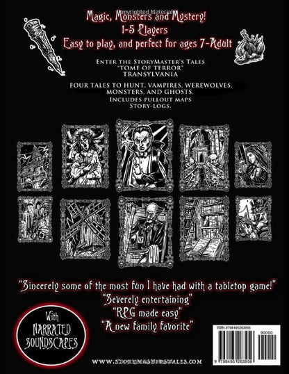 The Storymaster's Tales "Tome of Terror" Transylvania.: Vampire, Werewolf and Frankenstein Horror Family tabletop Role-playing Board game Book. Kids and Adults Solo-5 Players. Not just for Halloween