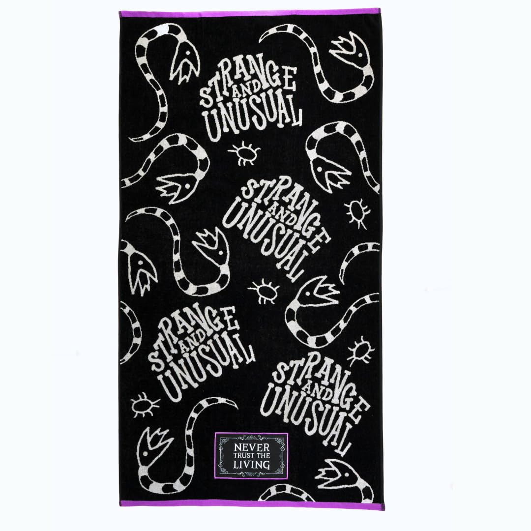 Serviette de bain/plage/piscine Franco Luxe Beetlejuice Halloween Goth, ultra douce, en coton jacquard surdimensionné, 163 cm x 86 cm (Produit sous licence officielle)