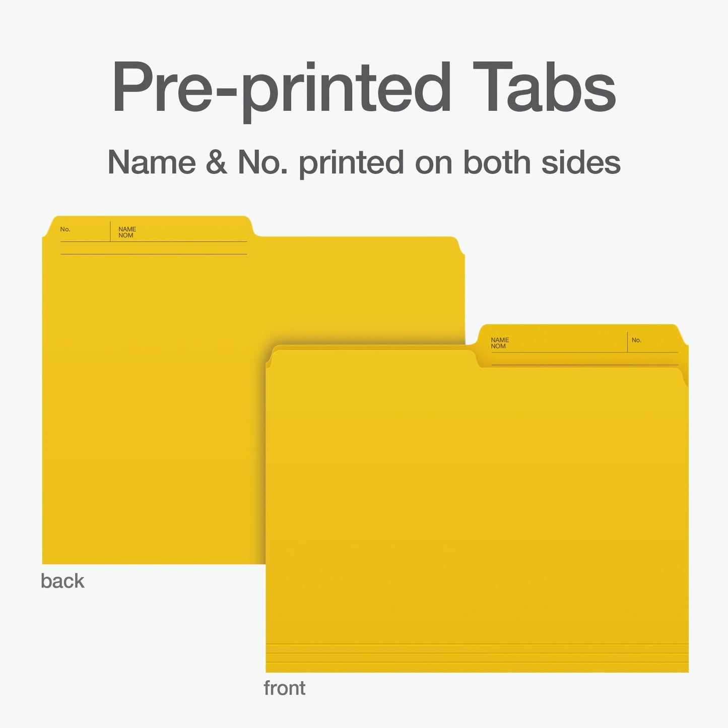 Pendaflex Colour File Folders, 1/2 Cut Tab, Letter, Yellow, 100/Box Pendaflex