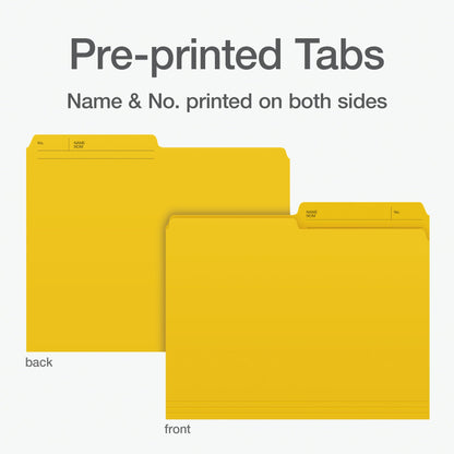 Pendaflex Colour File Folders, 1/2 Cut Tab, Letter, Yellow, 100/Box Pendaflex