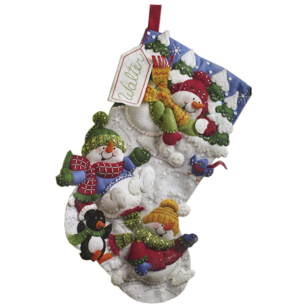 Bucilla 18-Inch Christmas Stocking Felt Applique Kit, 86108 Snow Fun 🍁 All In One Marketplace Canada