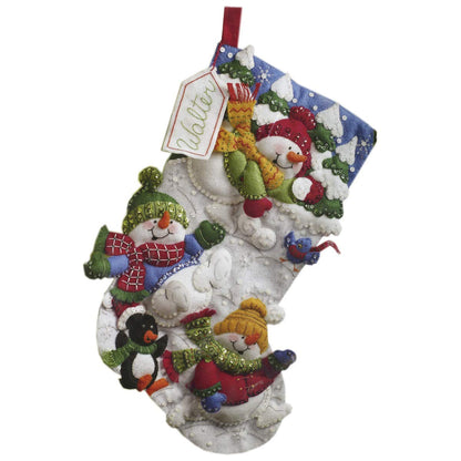 Bucilla 18-Inch Christmas Stocking Felt Applique Kit, 86108 Snow Fun 🍁 All In One Marketplace Canada
