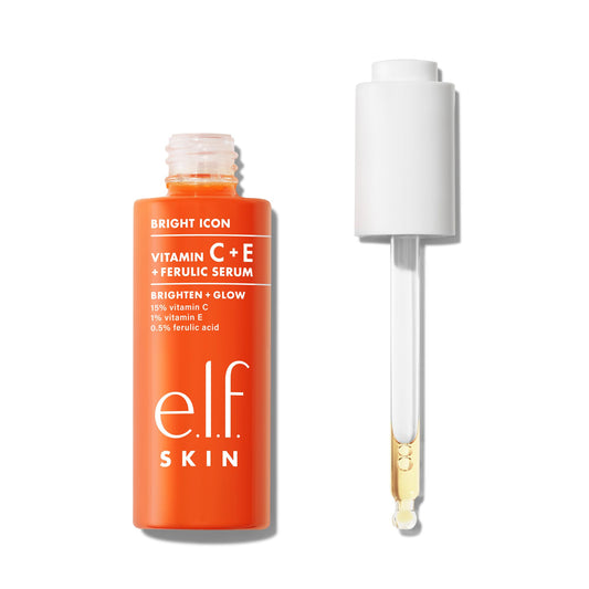 e.l.f. SKIN Bright Icon Vitamin C + E + Ferulic Face Serum, Brightening & Soothing with 15% Vitamin C, Vegan & Cruelty-Free - Available at All In One Marketplace Canada