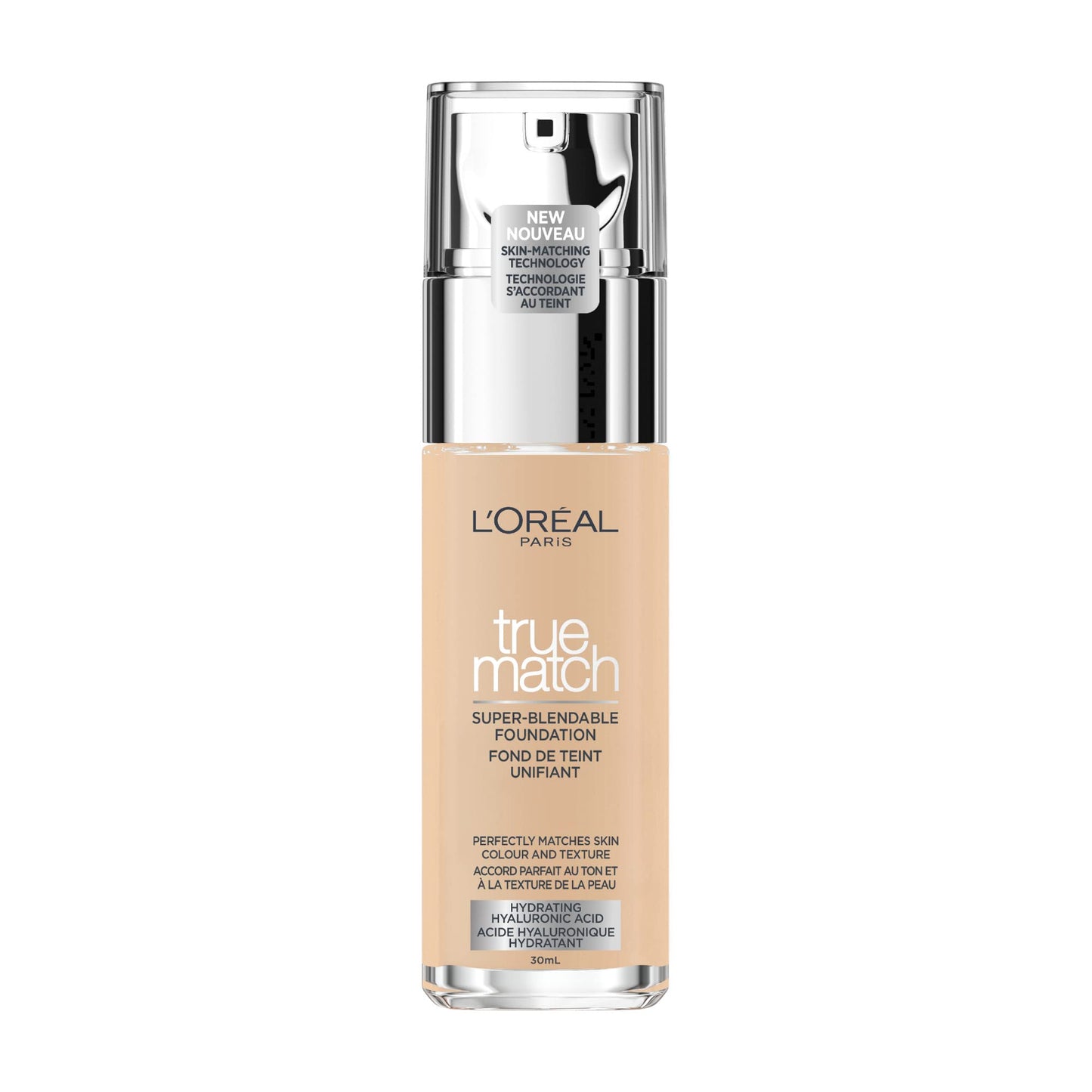 L'Oreal Paris True Match Super-Blendable Foundation, Medium Coverage Liquid Foundation Makeup, Skincare Infused with Hyaluronic Acid, 1.5N, 30 mL L'Oreal Paris