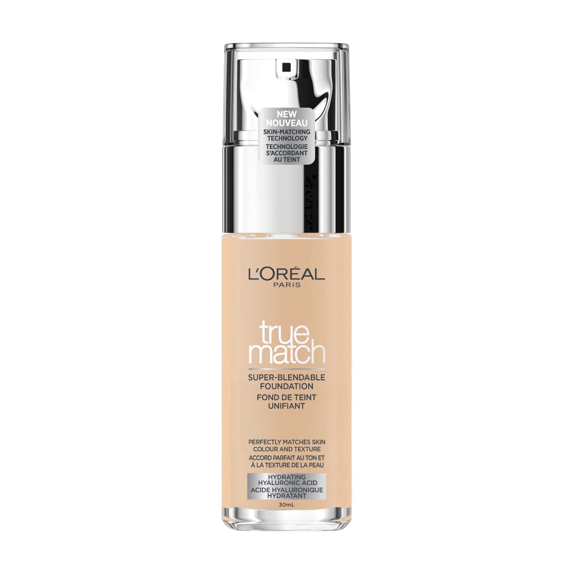 L'Oreal Paris True Match Super-Blendable Foundation, Medium Coverage Liquid Foundation Makeup, Skincare Infused with Hyaluronic Acid, 1.5N, 30 mL L'Oreal Paris