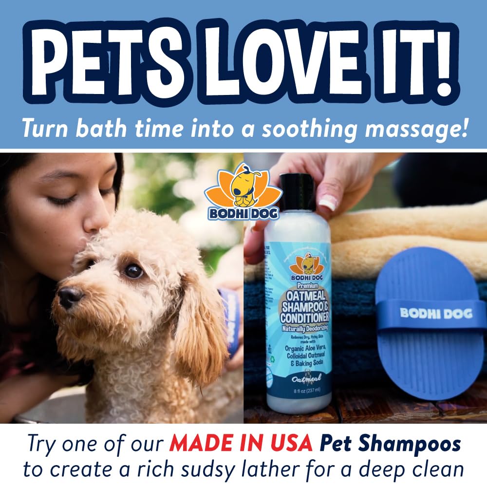 Bodhi Dog Bath Brush | De shedding Dog Brush | Hair Removing for Long Hair Dog Brush | Dog Brush for Short Haired Dogs | Dog Accessories Rubber Curry Brush | Dog Shampoo Brush