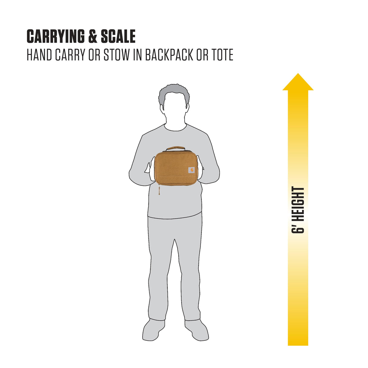 Carhartt Insulated Lunch Cooler for Men and Women, Fully Insulated Lunch Pale for Everyday Use, 4 Can (Brown)