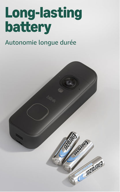 Blink Battery Doorbell 2K+ (newest model) — Wireless video doorbell, 2K video resolution, enhanced audio. Sync Module Core included – System (Black)