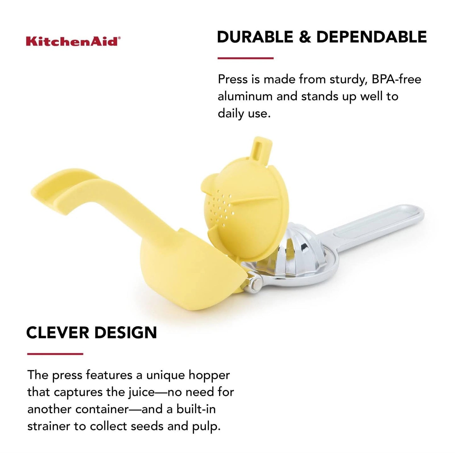 KitchenAid - Citrus Press, Manual Lemon Squeezer Juicer for Lemon, Lime & Orange, Handheld Juicer, Easy Squeeze, Maximum Juice Extraction & Dishwasher Safe - Available at All In One Marketplace Canada