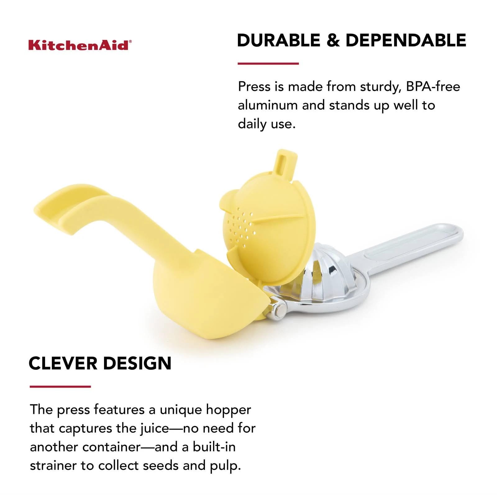 KitchenAid - Citrus Press, Manual Lemon Squeezer Juicer for Lemon, Lime & Orange, Handheld Juicer, Easy Squeeze, Maximum Juice Extraction & Dishwasher Safe - Available at All In One Marketplace Canada