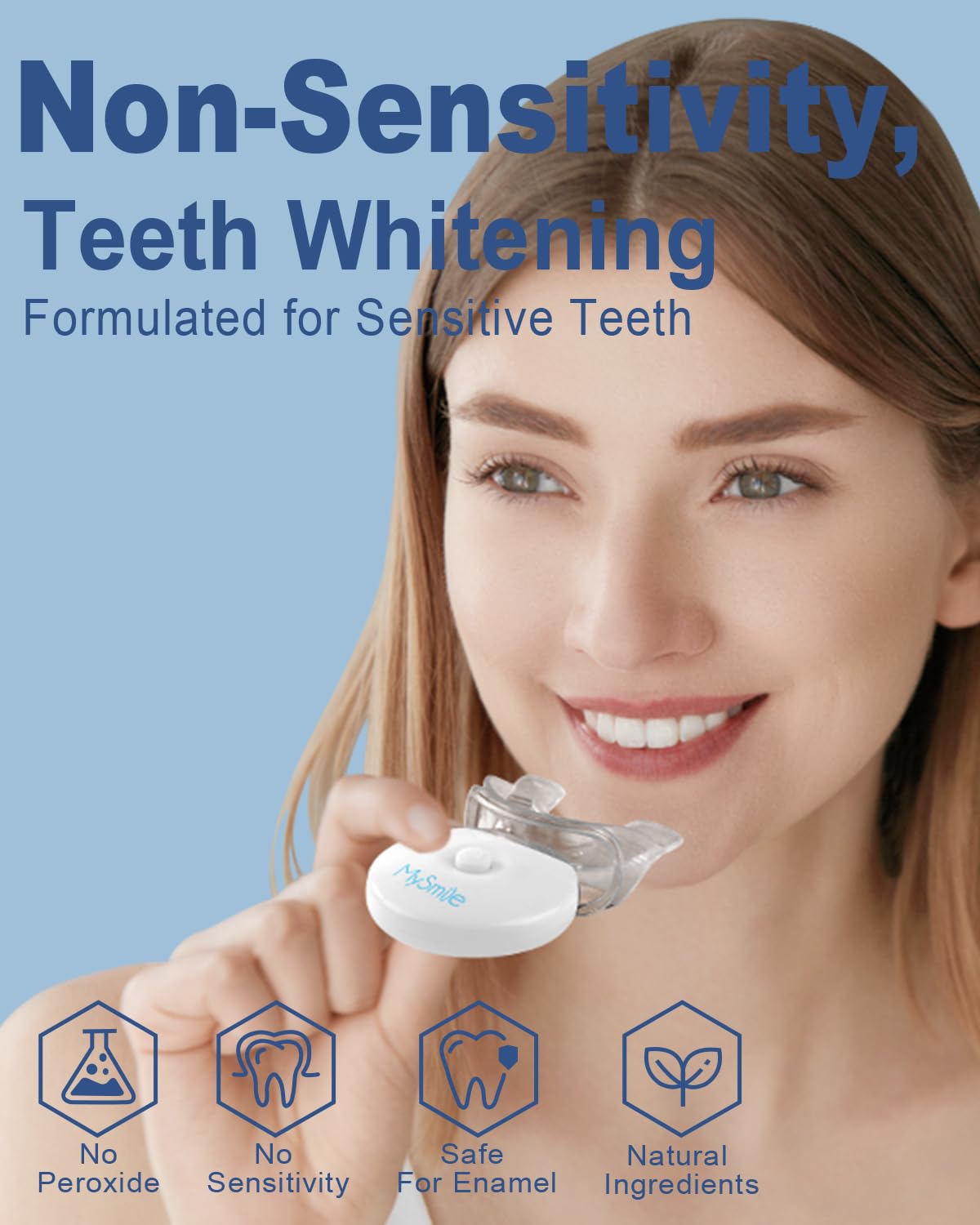 MySmile Teeth Whitening Kit with Whitening Light - 4Pcs Non-Sensitive Enamel Safe Teeth Whitening Gel,10 Min Fast-Result Home Tooth Whitening Dental Care Help Remove Teeth Stain - Available at All In One Marketplace Canada