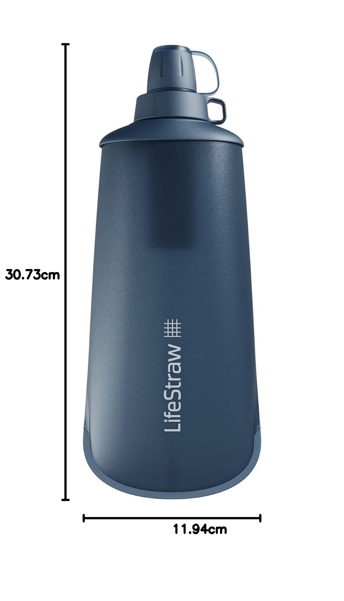 LifeStraw Peak Series - Collapsible Squeeze Bottle Water Filter System - 1L for Trail Running, Camping, Hiking, Travel, Cycling, and Fishing; Mountain Blue