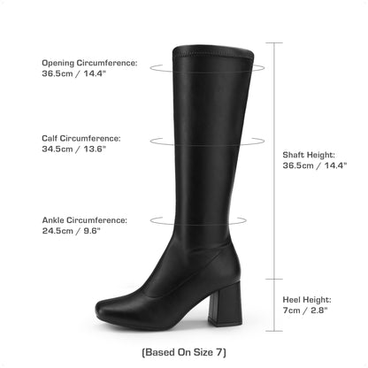 DREAM PAIRS Women Knee High Chunky Gogo Boots,Black/Pu,8 🍁 All In One Marketplace Canada