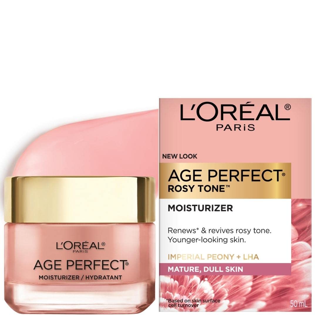 L’Oréal Paris Day Face Moisturizer Cream, Age Perfect Rosy Tone, with LHA & Imperial Peony Extract, For Mature Skin Skincare, 50 ml L'Oreal Paris