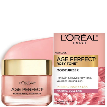 L’Oréal Paris Day Face Moisturizer Cream, Age Perfect Rosy Tone, with LHA & Imperial Peony Extract, For Mature Skin Skincare, 50 ml L'Oreal Paris