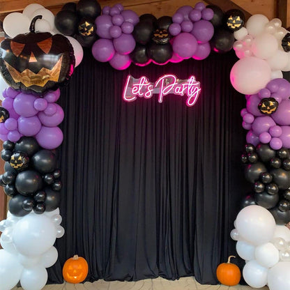 Black Backdrop Curtains 2 Panels 5ft x 8ft Polyester Photo Backdrop Drapes for Wedding Party Halloween Decorations