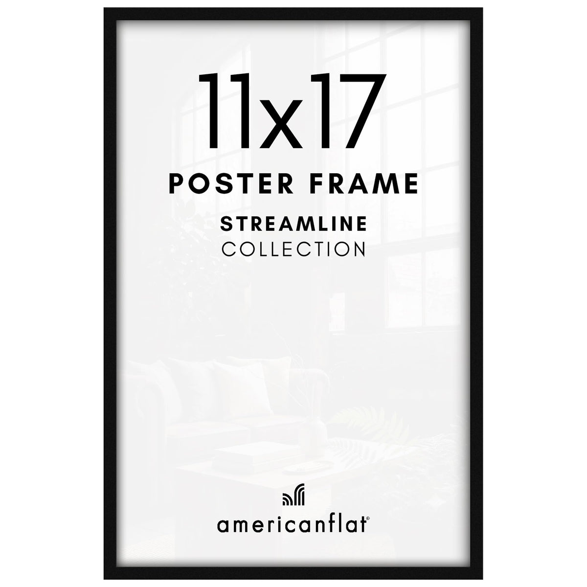 Americanflat 11x17 Picture Frame with Polished Plexiglass - Streamline Collection - Thin Border Picture Frame for Wall Display - Hanging Hardware Included - Black