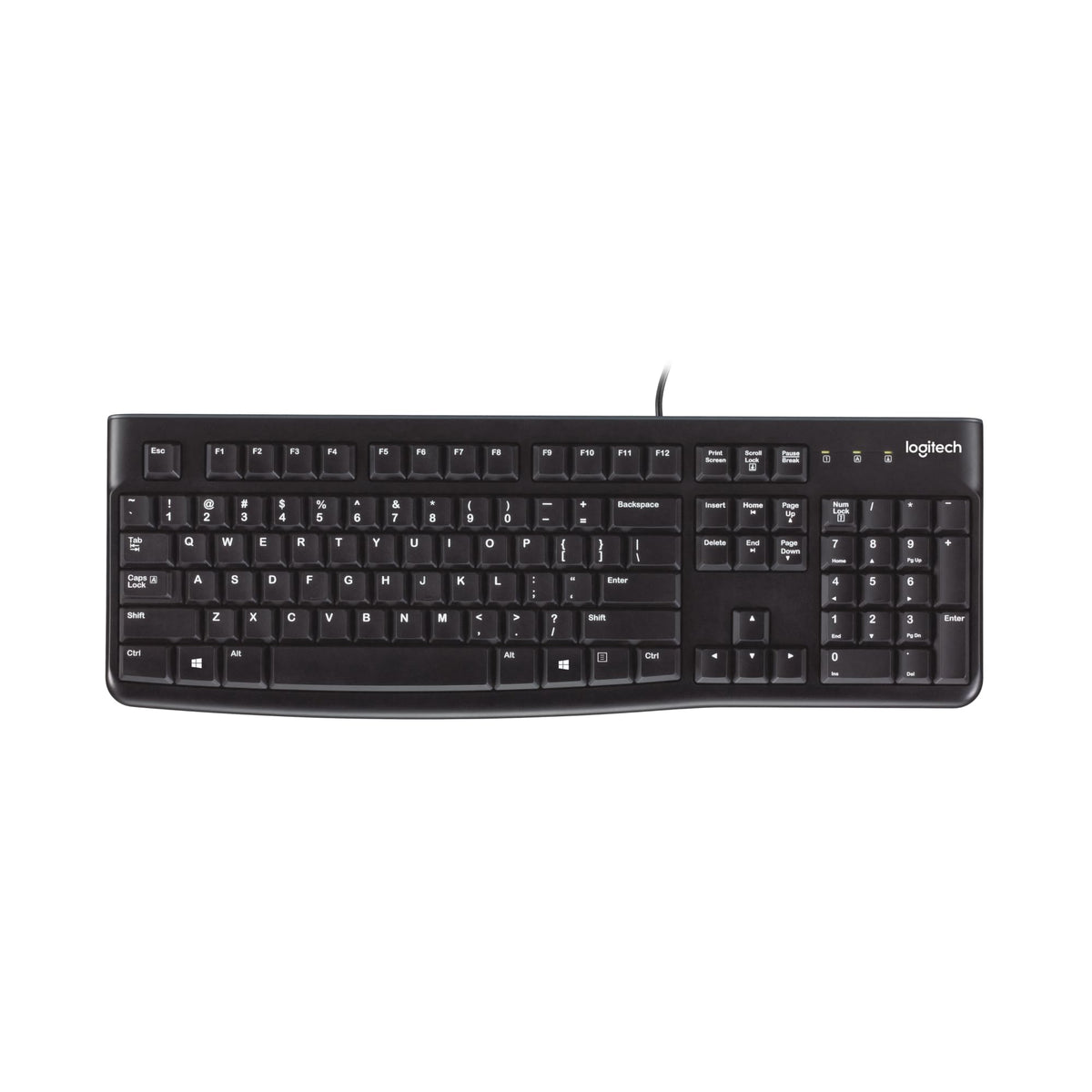 Logitech K120 Full Size Wired Keyboard USB Plug-and-Play Windows - Black