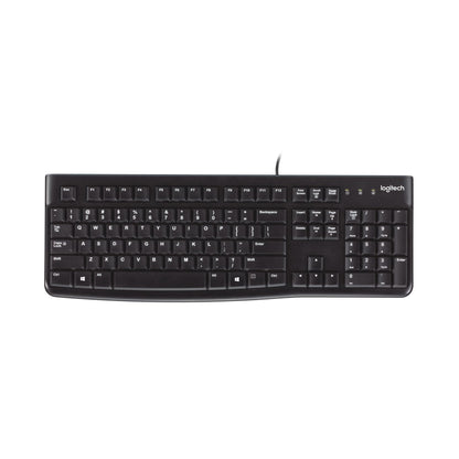 Logitech K120 Full Size Wired Keyboard USB Plug-and-Play Windows - Black