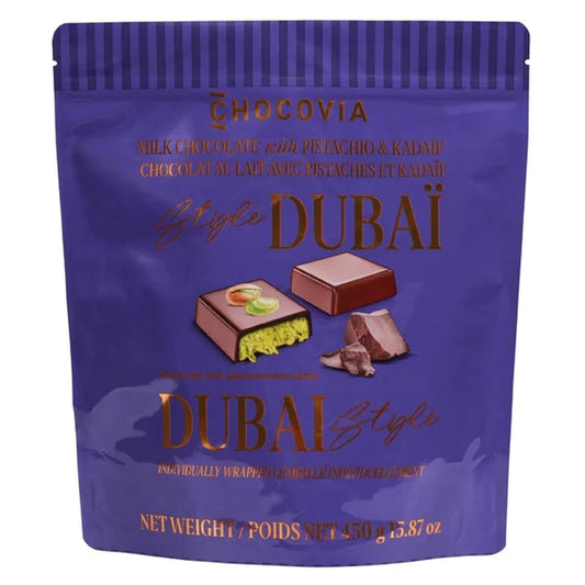 Chocovia Dubai-Inspired Milk Chocolate with Pistachio & Kadaif – 450g