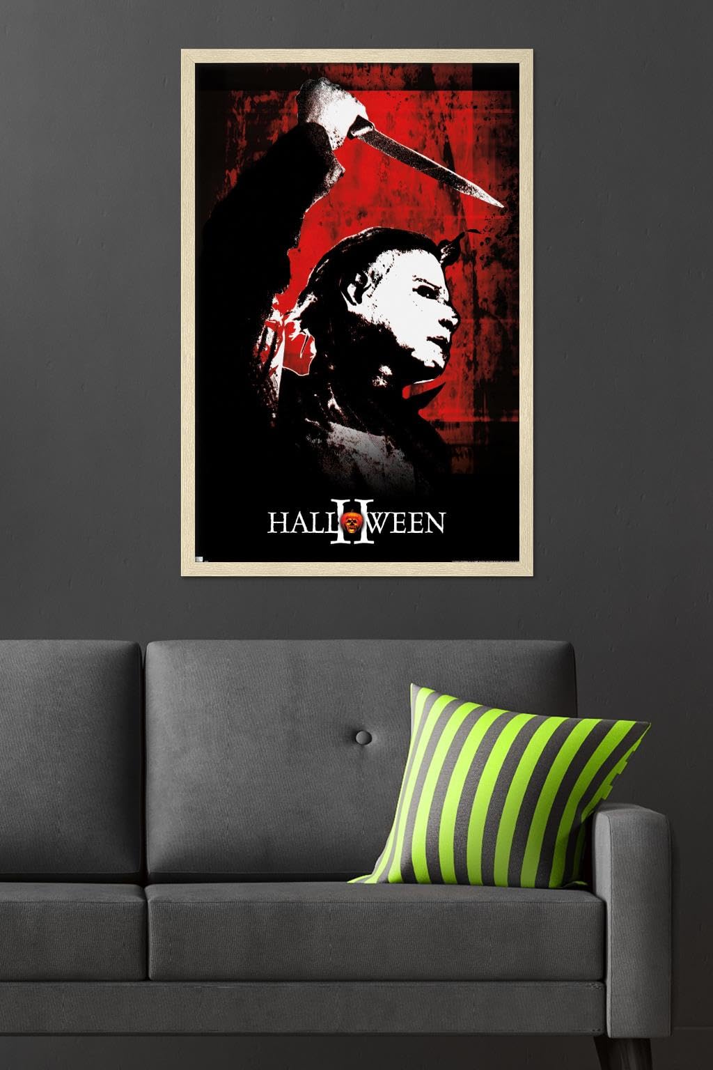 Halloween II - Red Wall Poster, 34L" x 22.4W", Blonde Framed Version