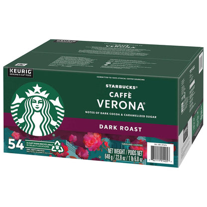 Starbucks Caffè Verona Dark Roast K-Cup Pods – 54 Pack