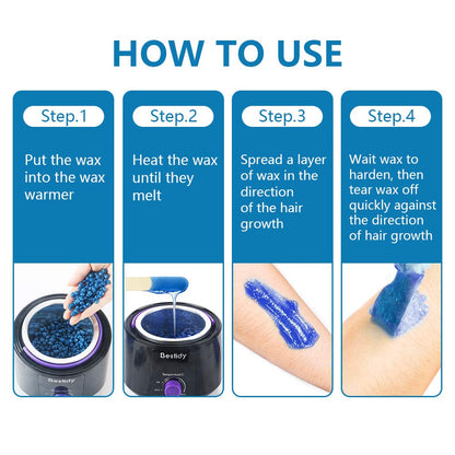 Bestidy Wax Beads, Waxing beans for Hair Removal, Women Men, Home Waxing for All Body and Brazilian Bikini Areas (Blue-1000g) - Available at All In One Marketplace Canada