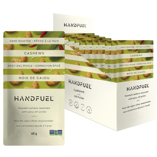 Handfuel Spicy Dill Pickle Cashews, Gluten Free Flavoured Nuts - 40g x 12 🍁 All In One Marketplace Canada handfuel