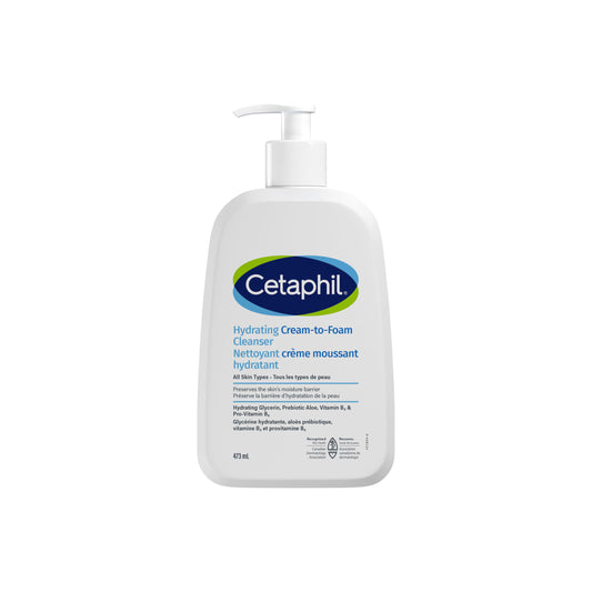 Cetaphil Cream to Foam Face Wash, Hydrating Facial Cleanser for Normal to Dry Sensitive Skin, Foaming Cleanser with Aloe, Glycerin & Niacinamide, 473ml - Available at All In One Marketplace Canada
