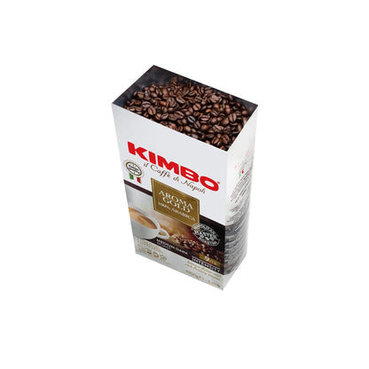 Kimbo Aroma Gold Whole Bean Coffee | Medium-Dark Roast, Intensity 9/13 | 100% Arabica | Italian Roasted & Blended | 1 kg Bag