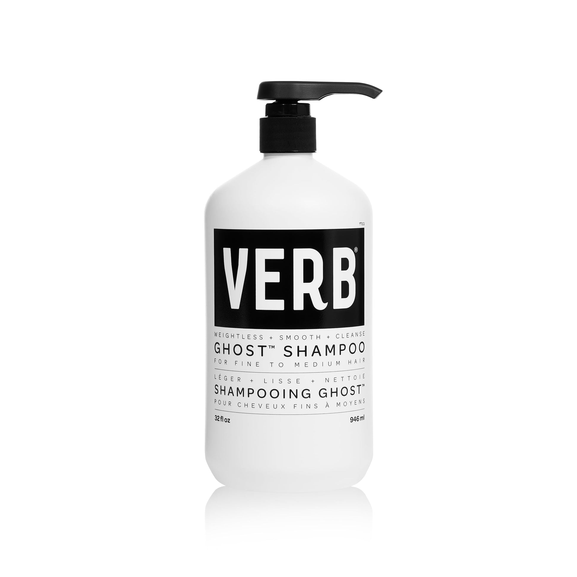 New Verb Ghost Shampoo, Vegan Color-Safe Shampoo Infused with Moringa Oil, Cleanses Fine and Weighed Down Hair (32 fl oz) Verb