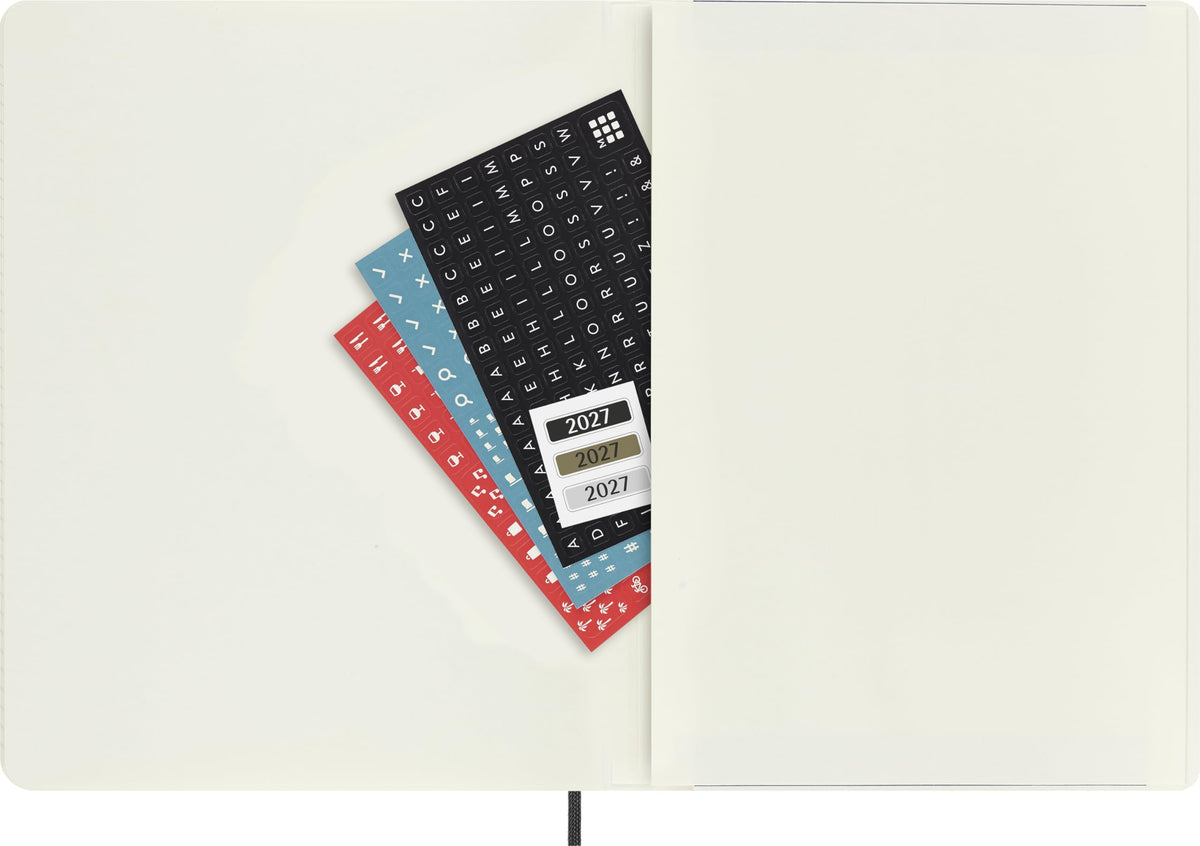 Moleskine Classic 18 Month 2026-2027 Weekly Planner, Soft Cover, XL (7.5" x 10"), Black, 208 pages