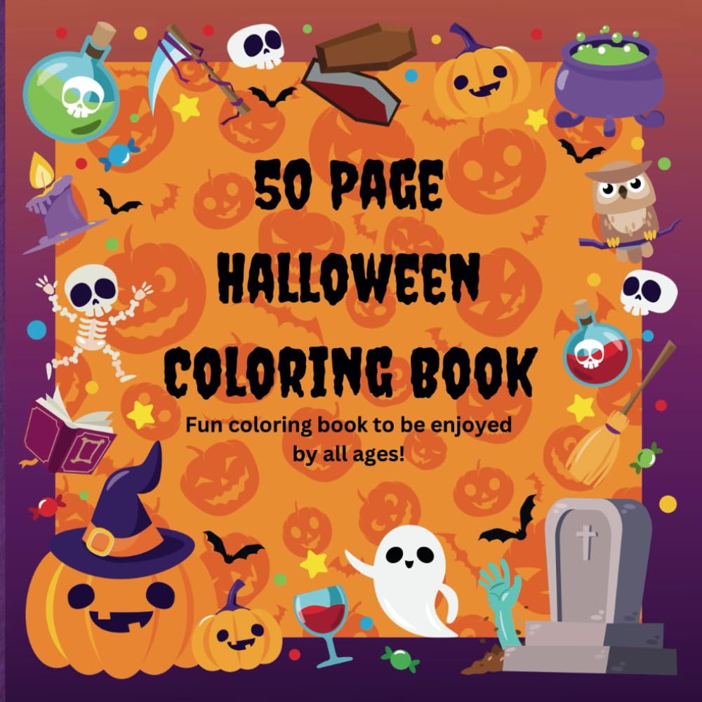 Livre de coloriage d'Halloween de 50 pages : un livre de coloriage amusant pour tous les âges