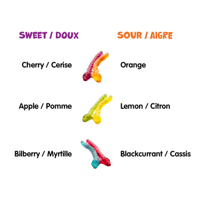 Haribo Twin Snakes Sweet & Sour Gummy Candy, 6 Fruity Flavours, No Artificial Colours - Pack of 12 Box (175g)