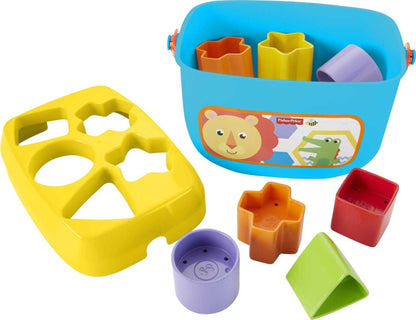 Fisher-Price Baby’s First Blocks & Rock-a-Stack Toy Set, Bucket of 10 Shapes & Ring Stacking Activity for Developmental Play Ages 6+ Months Fisher-Price