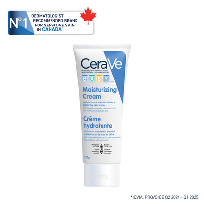 CeraVe BABY Moisturizing Cream, Gentle Baby Skincare For Face and Body with Ceramides and Hyaluronic Acid, Fragrance-Free, Paraben-Free & Dye-Free, Developed with Pediatric Dermatologists, 227GR
