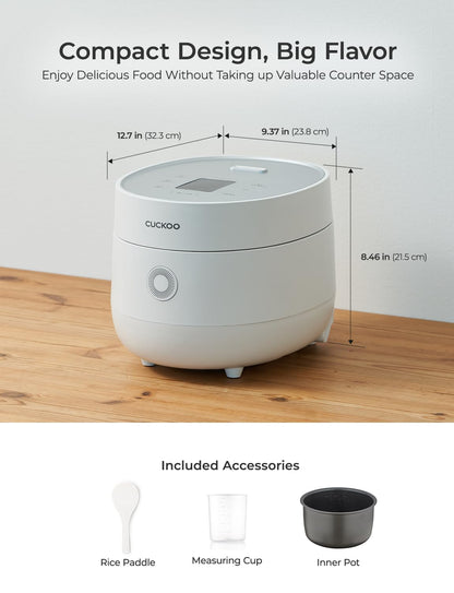 CUCKOO Rice Cooker 6 Cup Uncooked / 12 Cup Cooked, Modern Fuzzy Logic Rice Cooker Small with Delay Timer & Keep Warm Setting, Versatile Food Steamer for Cooking, Non-Stick Inner Pot, White (CR-0675FW) CUCKOO