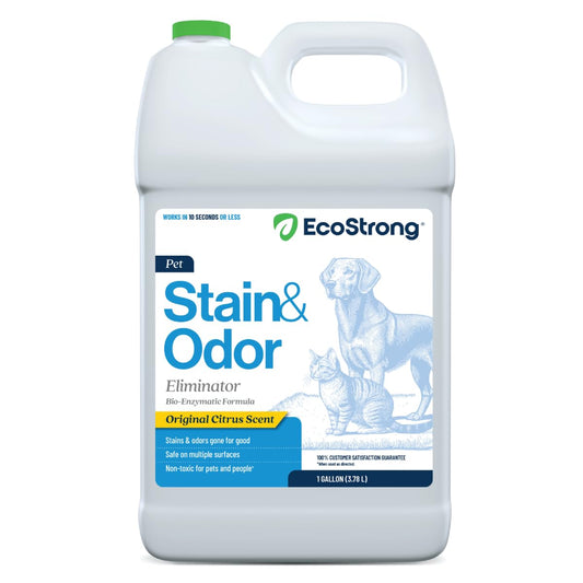 Eco Strong Pet Stain and Odor Remover - Cat Urine Enzyme Cleaner Destroyer, Urine Destroyer for Dogs, Pet Urine Enzyme Cleaner - 128 Oz
