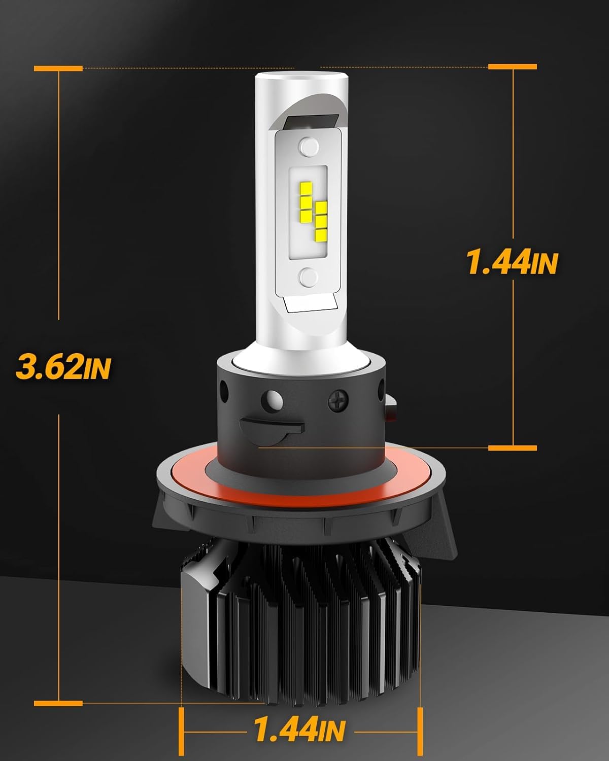 SEALIGHT H13 9008 LED Headlight Bulbs 50000LM 800% Brightness, Dual Hi/Lo Beam, 6000K Cool White, High Low Beam H13 Halogen Replacement, Plug and Play, IP67 Waterproof, Pack of 2