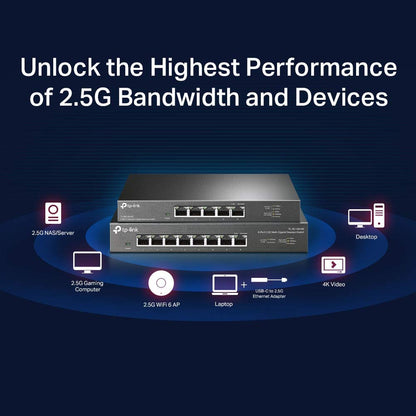 TP-Link TL-SG105-M2 | 5 Port Multi-Gigabit Unmanaged Network Switch, Ethernet Splitter | 2.5G Bandwidth | Plug & Play | Desktop/Wall-Mount | Fanless Metal Design
