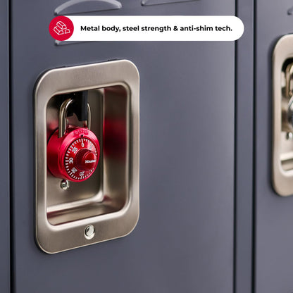 Master Lock 1530T Combination Padlock, Bright Metallic, 2-Pack
