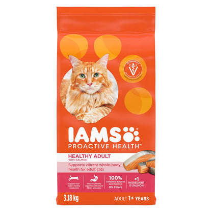 IAMS Proactive Health Adult Dry Cat Food, Salmon Flavour, 3.18kg 🍁 All In One Marketplace Canada