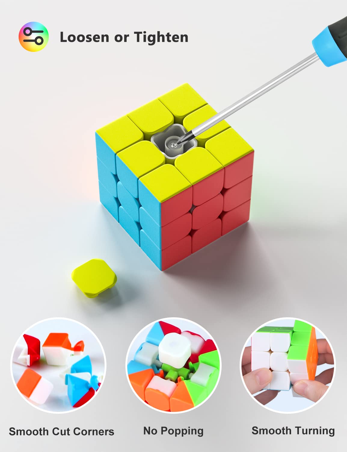 Vdealen Speed Cube Set, 2x2x2 3x3x3 Pyramid Magic Cube Set, Puzzle Cube Toys Birthday Party Christmas Stocking Stuffers Gift for Kids Teens Adults(Stickerless) 🍁 All In One Marketplace Canada